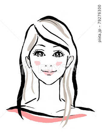 前髪長めロングヘアの女性 79276300