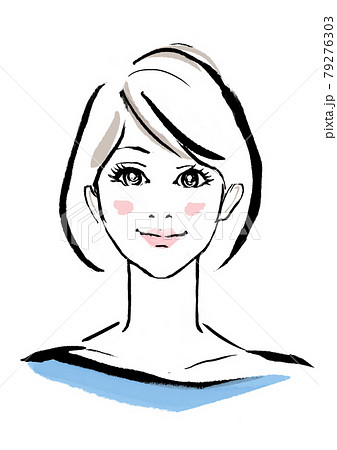 ショートボブヘアの女性 79276303