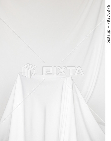 Smooth elegant white silk can use as wedding background . Drapery on the chair 79276376