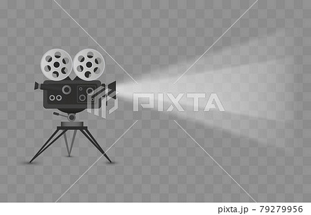 Cinema projector with light isolated  79279956