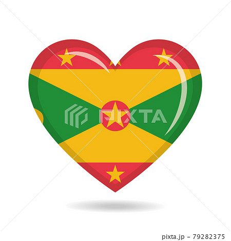 Grenada national flag in heart shape vector illustration Grenada national flag in heart shape vector illustration 79282375
