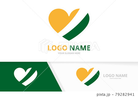 Charity logotype design template. Heart logo combination. 79282941