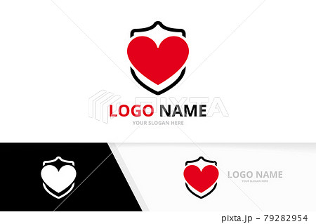 Vector safe heart logo combination. Love and security logotype design template. 79282954