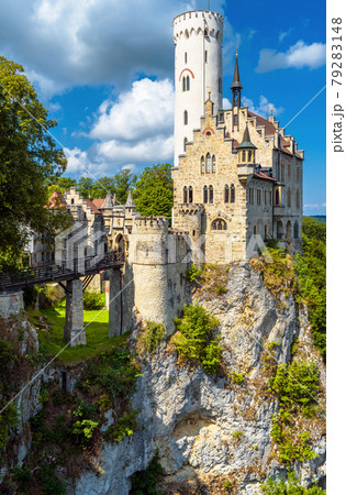 Lichtenstein Castle on mountain top, Germany 79283148