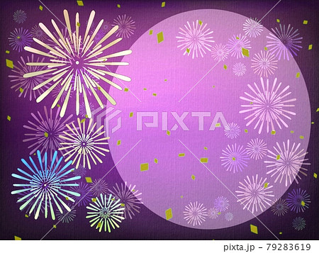 夏の花火 花火大会 背景のイラスト素材