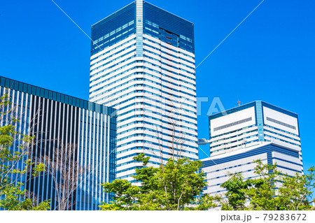 東京都の都市風景 晴海1丁目周辺の高層ビル群 79283672