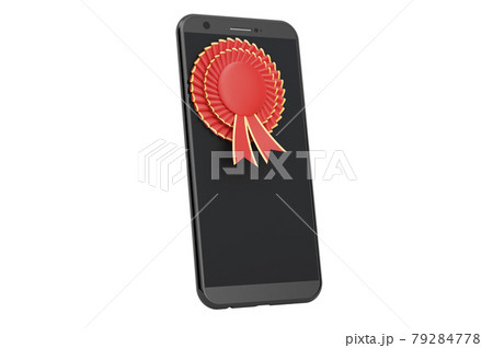 Smartphone with best choice badge, 3D rendering 79284778