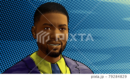 halftone screen strip comic young man office worker businessman 3D illustration halftone screen strip comic young man office worker businessman 3D illustration 79284829