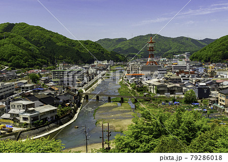 新見市街地 北部方面 岡山県新見市 新見市街地 北部方面 岡山県新見市 79286018