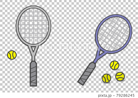 部活でするスポーツのテニス用ラケットとボールのイラスト 79286245