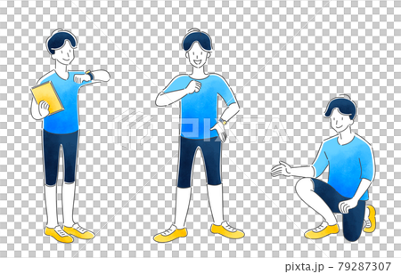 Young male trainer sports gym - Stock Illustration [79287307] - PIXTA