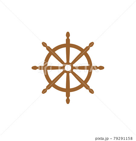 舵のイラストのイラスト素材