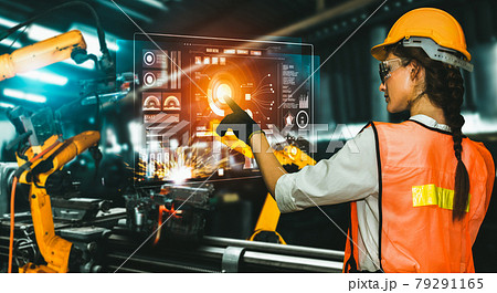 Advanced robot arm system for digital industry and factory robotic technology 79291165