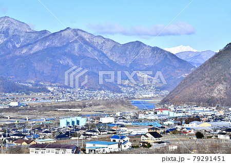 坂城町より戸倉上山田温泉方面を望む(長野県坂城町)【2020.2】 79291451