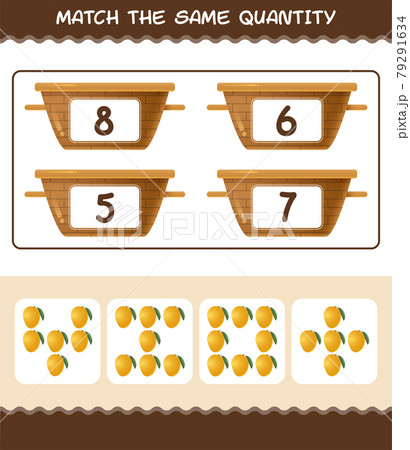 Match the same quantity of mango. Counting game. Educational game for pre shool years kids and toddlers 79291634