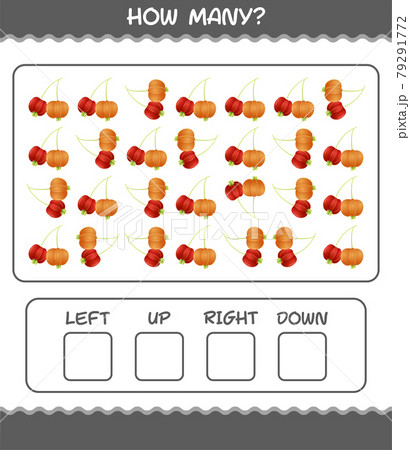 How many cartoon pitanga. Counting game. Educational game for pre shool years kids and toddlers 79291772