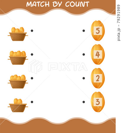 Match by count of cartoon starfruit. Match and count game. Educational game for pre shool years kids and toddlers Match by count of cartoon starfruit. Match and count game. Educational game for pre shool years kids and toddlers 79291989