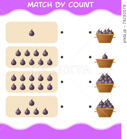 Match by count of cartoon fig. Match and count game. Educational game for pre shool years kids and toddlers 79292079