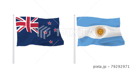 アルゼンチンとニュージーランドの国旗 アルゼンチンとニュージーランドの国旗 79292971