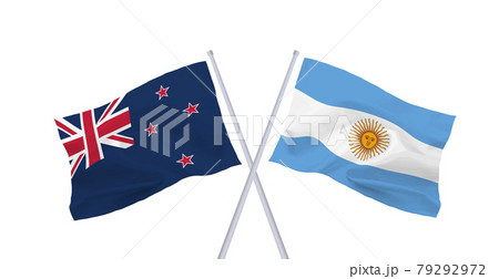 アルゼンチンとニュージーランドの国旗 79292972