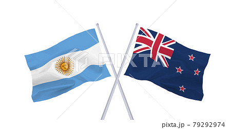 アルゼンチンとニュージーランドの国旗