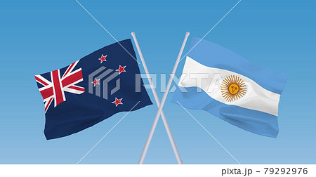アルゼンチンとニュージーランドの国旗