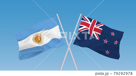 アルゼンチンとニュージーランドの国旗 79292978