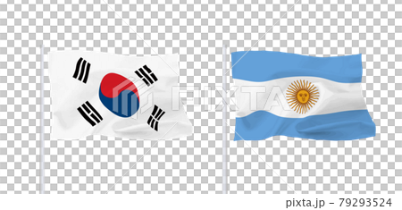 Argentine and South Korean flags 79293524