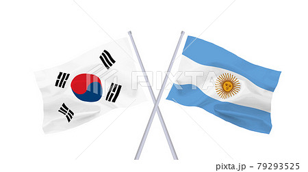 アルゼンチンと韓国の国旗