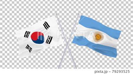 Argentine and South Korean flags Argentine and South Korean flags 79293525