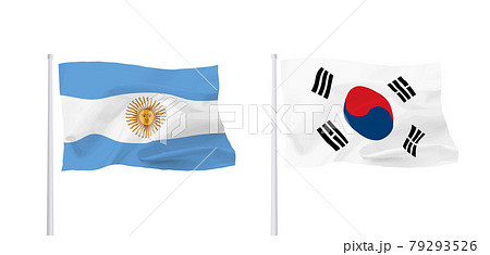 アルゼンチンと韓国の国旗