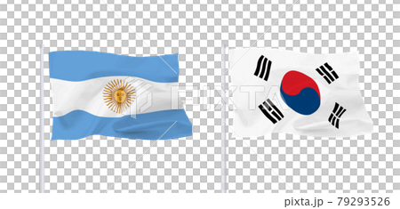 Argentine and South Korean flags 79293526