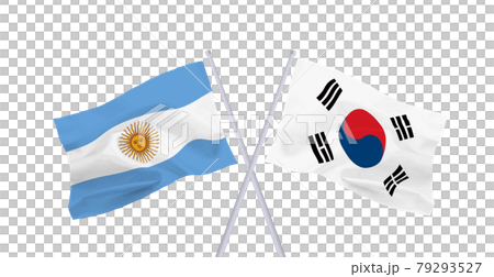 アルゼンチンと韓国の国旗 アルゼンチンと韓国の国旗 79293527