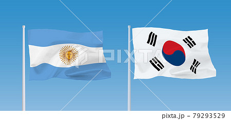 アルゼンチンと韓国の国旗