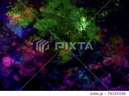 暗闇に光るカラフルな幻想的なテクスチャ背景 79295096