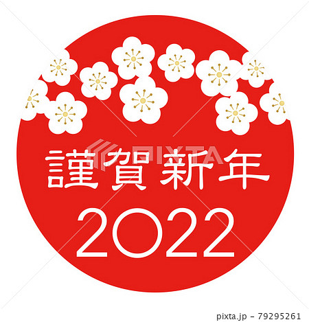 新年のシンボルマーク　2022年の年賀状素材 79295261