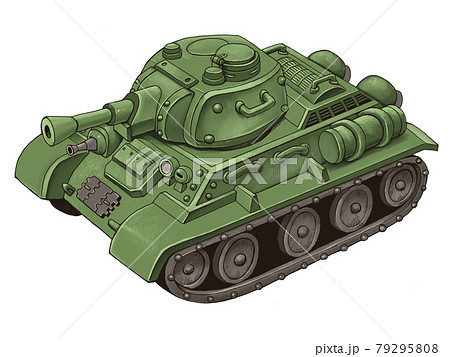 デフォルメしたソ連戦車t 34のイラストのイラスト素材