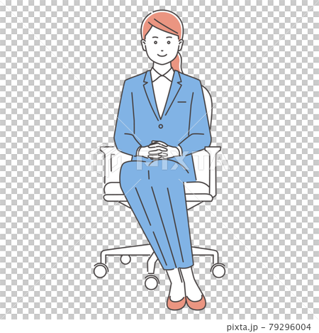 商務人士，坐在椅子上的女人，前面 3 種顏色 79296004