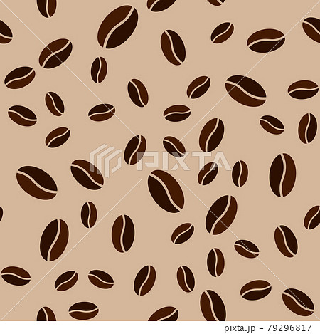 Coffee grains beige seamless pattern 79296817