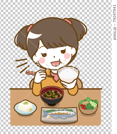 Little girl eating sloppy 79297041