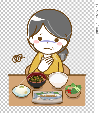 Middle-aged woman with no appetite 79297061