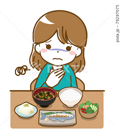食欲が出ない若い女性 食欲が出ない若い女性 79297075