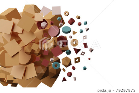 Abstract geometric shapes isolated on a white background. 3D illustration 79297975