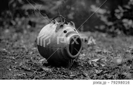 蚊取り豚からモクモクと煙 79298016