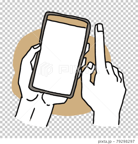 Illustration of operating a smartphone 79298297
