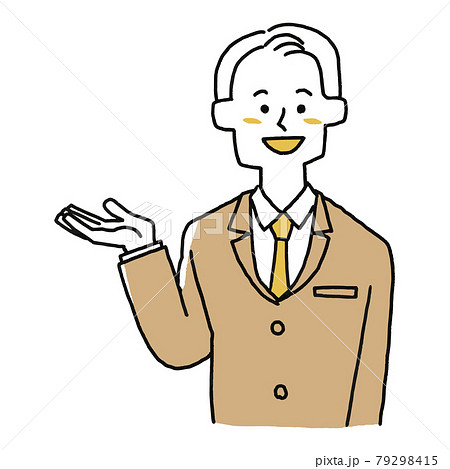誘導しているスーツの男性 79298415