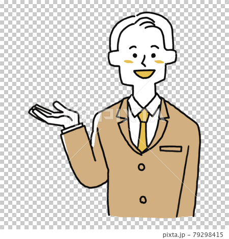 誘導しているスーツの男性 79298415