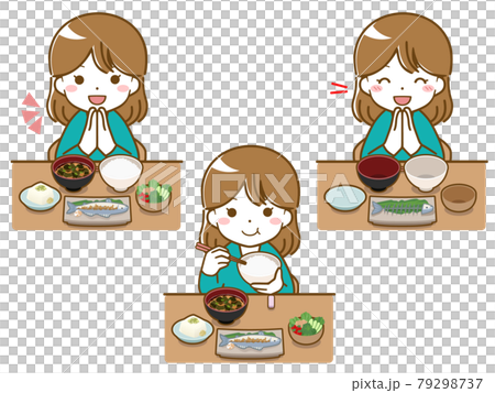 一頓飯的一名年輕女子 一頓飯的一名年輕女子 79298737