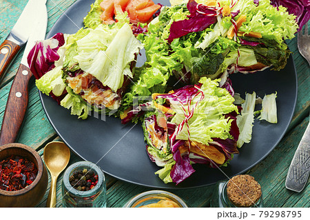 Paupiette from salad and fish Paupiette from salad and fish 79298795