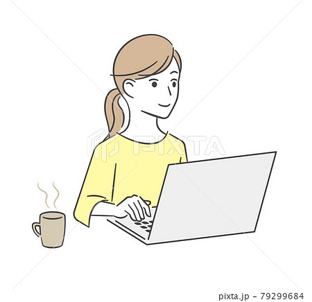 PCを操作する女性 PCを操作する女性 79299684